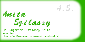 anita szilassy business card